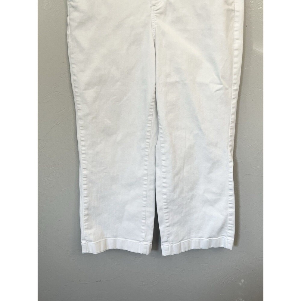 Talbots Women's Wide Leg Jeans White Size 14 Flat Front 14P Petite - Picture 3 of 8